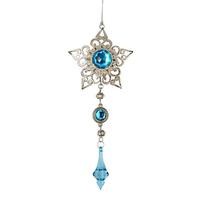 Vickerman 6.5" Turquoise Metal Star Dangle Ornament (2 pack)