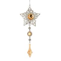 Vickerman 6.5" Rose Gold Metal Star Dangle Ornament (2 pack)