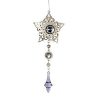 Vickerman 6.5" Pewter Metal Star Dangle Ornament (2 pack)