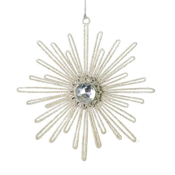 5" Silver Jewel Glitter Snowflake Ornament (3 pack)