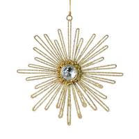 Vickerman 5" Champagne Jewel Glitter Snowflake Ornament (3 pack)
