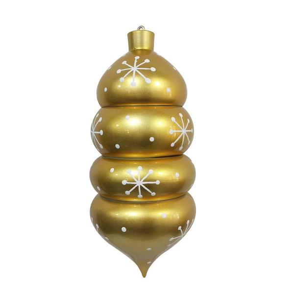 21.5" Gold Candy Droplet White Snowflake Ornament