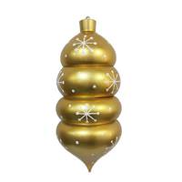 View 21.5" Gold Candy Droplet White Snowflake Ornament