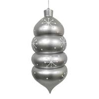 Vickerman 21.5" Silver Candy Droplet White Snowflake Ornament