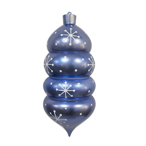 21.5" Periwinkle Candy Droplet White Snowflake Ornament