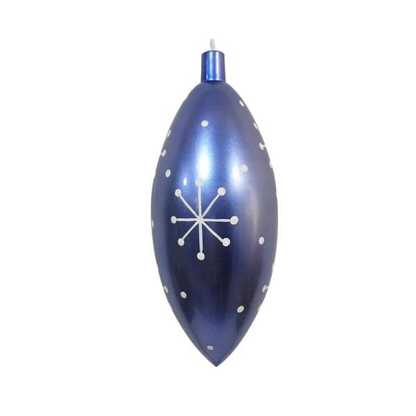 16" Periwinkle Candy Drop White Snowflake Ornament