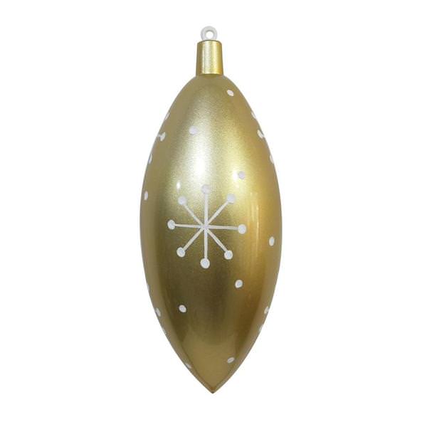 16" Champagne Candy Drop White Snowflake Ornament
