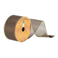 Vickerman 2.5" x 10Yd Gold / Black Embeveled Wired Ribbon