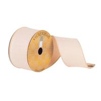 Vickerman 2.5" x 10Yd Beige Mini Herringbone Wired Ribbon