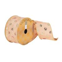 Vickerman 2.5" x 10Yd Rose Gold Polka Dots Wired Ribbon