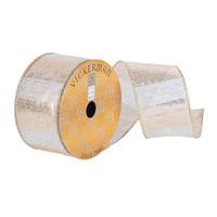 Vickerman 2.5" x 10Yd Gold Dust Flecks Wired Ribbon