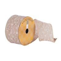 Vickerman 2.5" x 10Yd Champagne Ogee Swirl Wired Ribbon