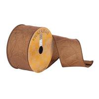 Vickerman 2.5" x 10Yd Crushed Chocolate Dupion Wired Ribbon