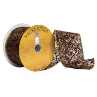 Vickerman 2.5" x 10yd Dark Brown Gold Fleck Ribbon