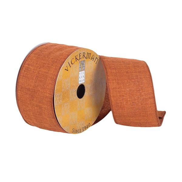 2.5" x 10Yd Copper Woven Dupion Wired Ribbon