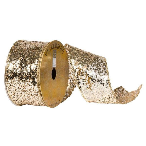 2.5" x 10Yd Champagne Sparkle Ribbon