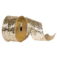 Vickerman 2.5" x 10Yd Champagne Sparkle Ribbon