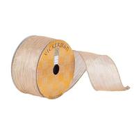 Vickerman 2.5" x 10Yd Champagne Shimmer Dupion Wired Ribbon