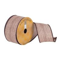 Vickerman 2.5" x 10Yd Brown Woven Dupion Wired Ribbon