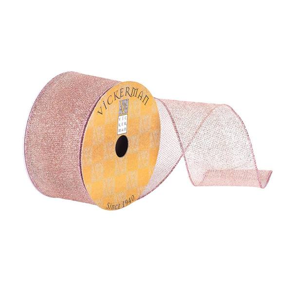 2.5" x 10Yd Orchid Shimmer Woven Wired Ribbon