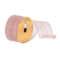 View 2.5" x 10Yd Orchid Shimmer Woven Wired Ribbon