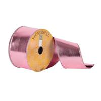 Vickerman 2.5" x 10Yd Pink Metallic Wired Ribbon