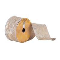 Vickerman 2.5" x 10Yd Beige Crushed Gold Flecks Wired Ribbon