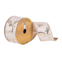 Vickerman 2.5" x 10Yd Ivory / Champagne Filigree Wired Ribbon