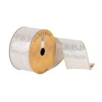Vickerman 2.5" x 10Yd Silver Heathered Dupion Wired Ribbon