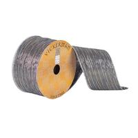 Vickerman 2.5" x 10Yd Pewter / Gold Stripes Wired Ribbon