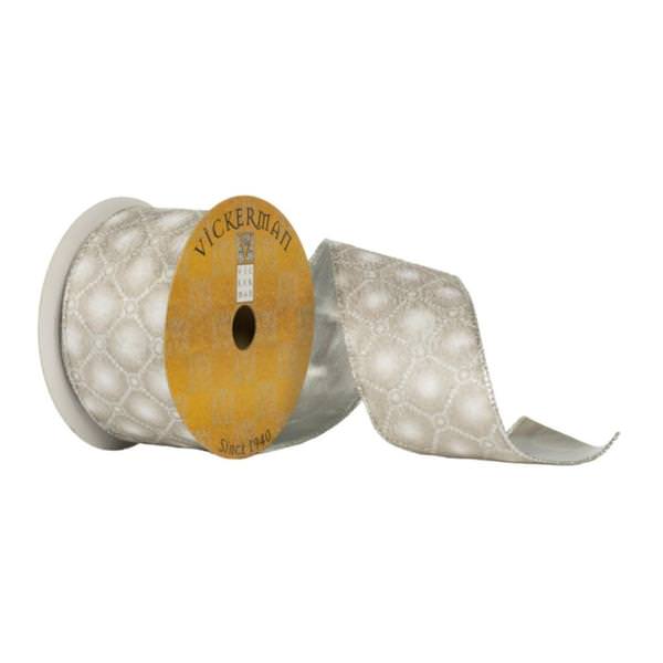 2.5" x 10Yd Rose Gold Mesh Woven Dupion Ribbon