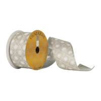 Vickerman 2.5" x 10Yd Rose Gold Mesh Woven Dupion Ribbon