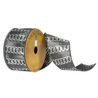 Vickerman 2.5" x 10Yd Pewter Fret Stripe Ribbon