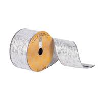 Vickerman 2.5" x 10Yd Silver Feathered Wired Ribbon