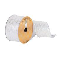 Vickerman 2.5" x 10Yd Silver / Gold Stripes Woven Wired Ribbon