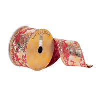 Vickerman 2.5" x 10Yd Red with Gold Flecks Wired Ribbon