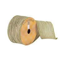 Vickerman 2.5" x 10Yd Green Woven Textured Dupion Wired Ribbon