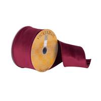 Vickerman 2.5" x 10Yd Burgundy Soft Woven Dupion Wired Ribbon