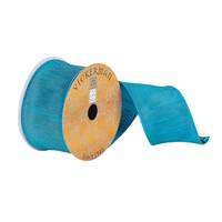 Vickerman 2.5" x 10Yd Turquoise Woven Dupion Ribbon