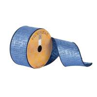 Vickerman 2.5" x 10Yd Blue Woven Greek Fret Ribbon