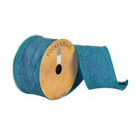 Vickerman 2.5" x 10Yd Forever Blue Crushed Dupion Ribbon