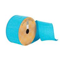 Vickerman 2.5" x 10Yd Turquoise Woven Dupion Ribbon