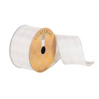 Vickerman 2.5" x 10Yd Natural Silver Shimmer Plaid Ribbon