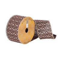 Vickerman 2.5" x 10Yd Chocolate Dupion with Glitter Arrow Heads Ribbon