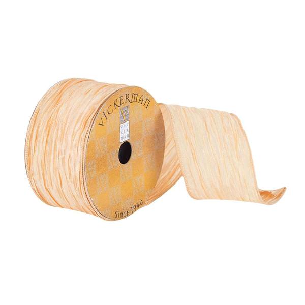 2.5" x 10Yd Orange Woven Textured Dupion Ribbon