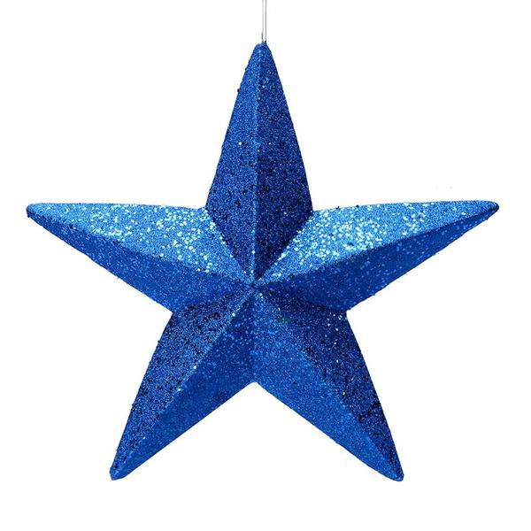 23" Blue Glitter Star Ornament