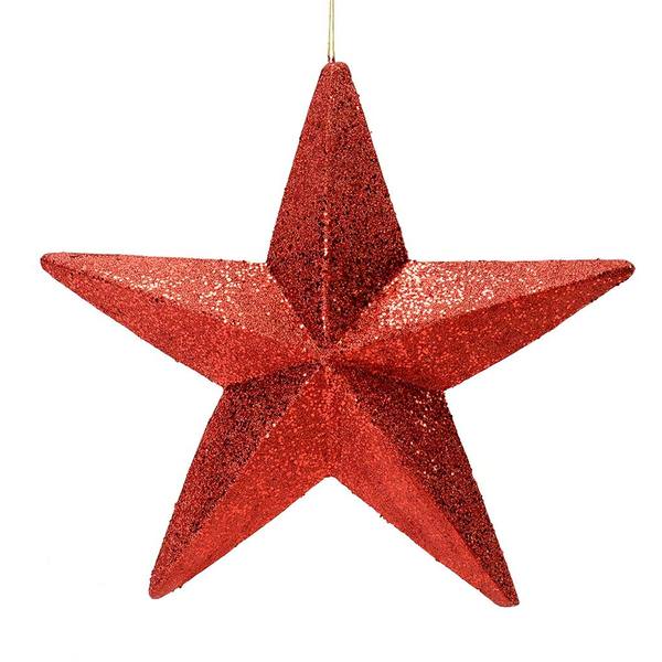 23" Burgundy Glitter Star Ornament