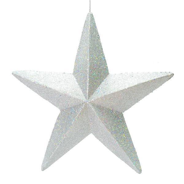 23" Silver Glitter Star Ornament