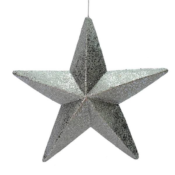 23" Pewter Glitter Star Ornament