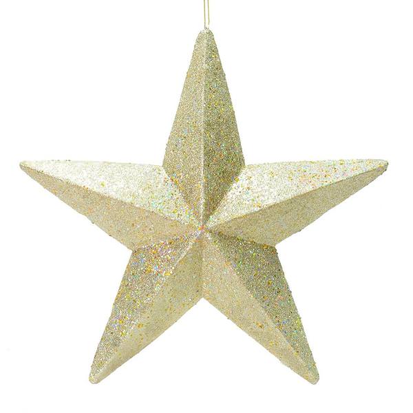 23" Champagne Glitter Star Ornament